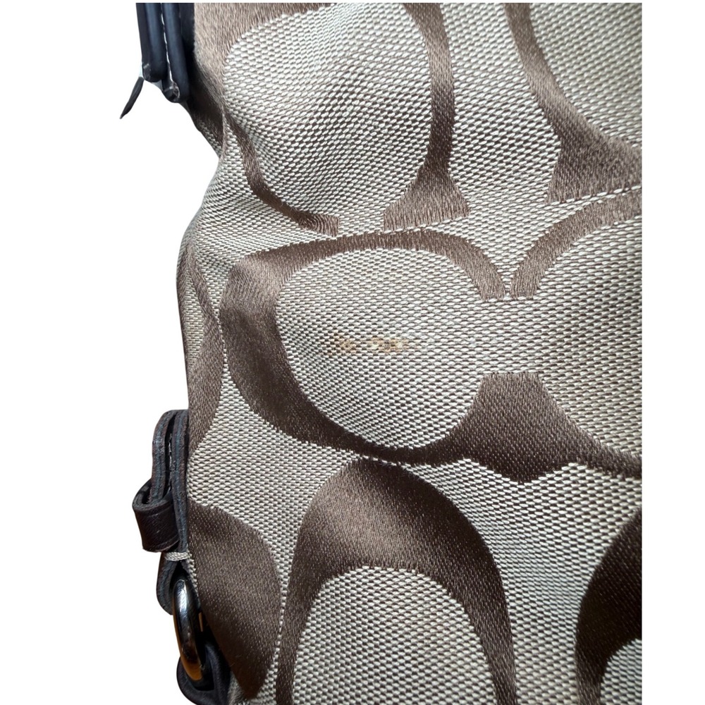 Coach 24CM Signature‎ Duffle Khaki Mahogany Leather Shoulder Bag F15067 NWT READ - Picture 13 of 16